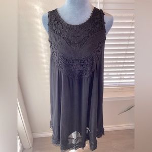 Altar’d State Black Sheer Embroidered Lace Shift Size M